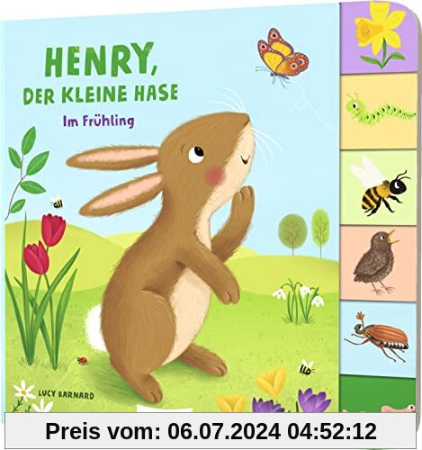 Henry, der kleine Hase: Im Frühling | Jahreszeiten-Pappebuch mit Griff-Register