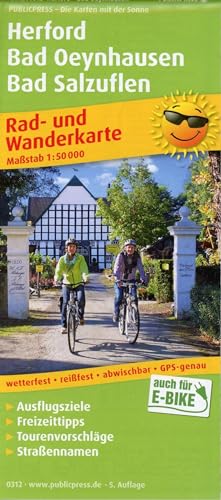 Herford, Bad Oeynhausen, Bad Salzuflen: Rad- und Wanderkarte mit Ausflugszielen, Einkehr- & Freizeittipps und Stadtplänen, wetterfest, reissfest, ... 1:50000 (Rad- und Wanderkarte: RuWK) von FREYTAG-BERNDT UND ARTARIA