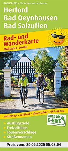 Herford, Bad Oeynhausen, Bad Salzuflen: Rad- und Wanderkarte mit Ausflugszielen, Einkehr- & Freizeittipps und Stadtplänen, wetterfest, reissfest, ... 1:50000 (Rad- und Wanderkarte / RuWK)