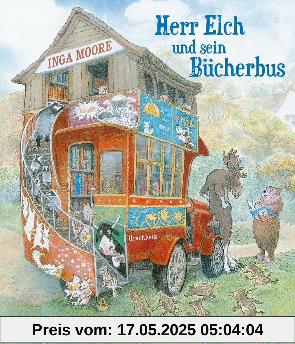Herr Elch und sein Bücherbus: »Inga Moore erschafft eine Welt, in der ihre Leserinnen und Leser gerne leben würden!« (The Sunday Times) Leseförderung vom Allerfeinsten. Bilderbuch ab 4 Jahren