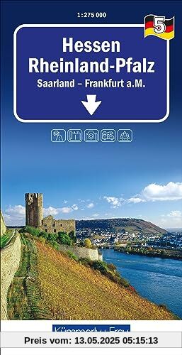 Hessen Rheinland-Pfalz, Nr. 05, Regionalstrassenkarte 1:275'000: Saarland - Frankfurt a.M. Hessen Rheinland-Pfalz, Nr. 05, Regionalstrassenkarte 1:275'000: Saarland - Frankfurt a.M.