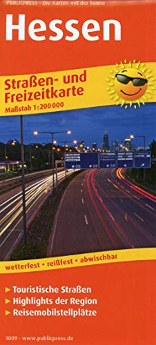 Hessen: Straßen- und Freizeitkarte mit Touristischen Straßen, Highlights der Region und Reisemobilstellplätzen. 1:200000 (Straßen- und Freizeitkarte: StuF)