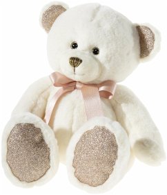 Heunec 134157 - Pearlie Bär Creamie mit rosa Schleife Teddy, creme, 23cm von Heunec
