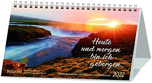 Heute und morgen bin ich geborgen 2023: Postkarten-Kalender mit Stimmungsfotos und Bibelworten von Kawohl