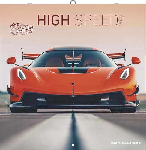 High Speed 2026 - Broschürenkalender 30x30 cm (30x60 geöffnet) - Kalender mit Platz für Notizen - Bildkalender - Wandplaner - Technikkalender von ALPHA EDITION