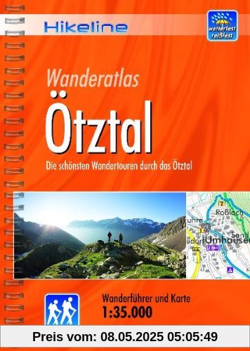 Hikeline Wanderführer Ötztal: Die schönsten Wandertouren durch das Ötztal, Wanderführer und Karte, 1:35.000, wetterfest