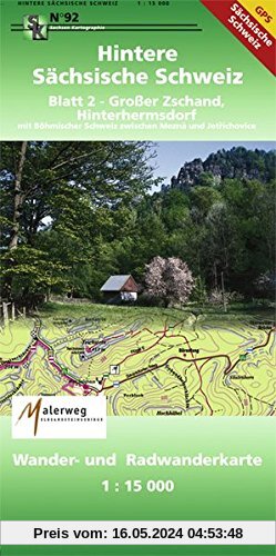 Hintere Sächsische Schweiz - Blatt 2: Großer Zschand, Hinterhermsdorf 1 : 15 000 GPS-fähig, wetterfest, reißfest