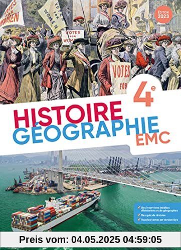 Histoire Géographie EMC 4e - Manuel - 2023