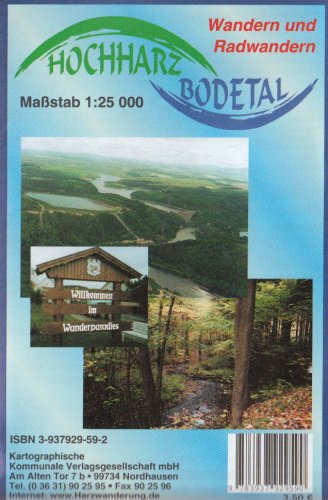 Hochharz - Bodetal: Rad- und Wanderkarte 1:25000. Mit Stadtplan 1:10000 von KKV