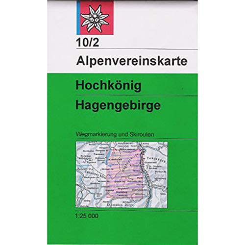 Hochkönig - Hagengebirge: Topographische Karte 1:25.000 mit Wegmarkierungen und Skirouten: Mit Wegmarkierungen und Skirouten. Topographische Karte (Alpenvereinskarten) von Deutscher Alpenverein