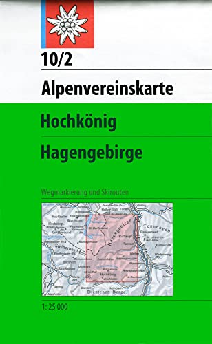 Hochkönig - Hagengebirge: Topographische Karte 1:25.000 mit Wegmarkierungen und Skirouten: Mit Wegmarkierungen und Skirouten. Topographische Karte (Alpenvereinskarten)