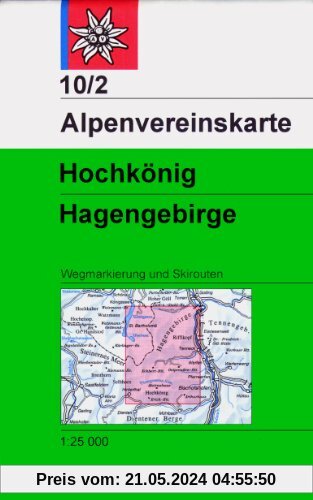 Hochkönig - Hagengebirge: Mit Wegmarkierungen und Skirouten. Topographische Karte 1:25000
