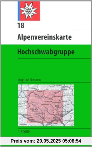 Hochschwabgruppe: Wege und Skitouren - Topographische Karte 1:50000 Hochschwabgruppe: Wege und Skitouren - Topographische Karte 1:50000