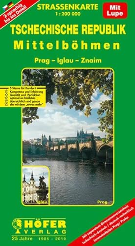 Höfer Straßenkarten, Tschechische Republik, Mittelböhmen, Prag / Iglau: Prag, Iglau, Znaim. Dtsch.-Tschech. Separates Ortsnamenverzeichnis m. Innenstadtplan Prag (Tschechien)