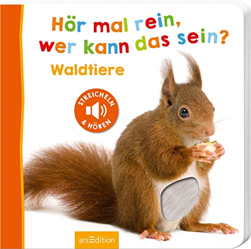 Hör mal rein, wer kann das sein? – Waldtiere: Streicheln und hören | Hochwertiges Pappbilderbuch mit 5 Sounds und Fühlelementen für Kinder ab 18 Monaten von Ars Edition