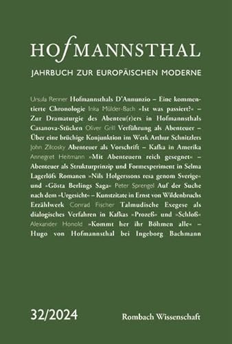 Hofmannsthal: Jahrbuch zur europäischen Moderne 32 | 2024 Hofmannsthal: Jahrbuch zur europäischen Moderne 32 | 2024 von Rombach Wissenschaft