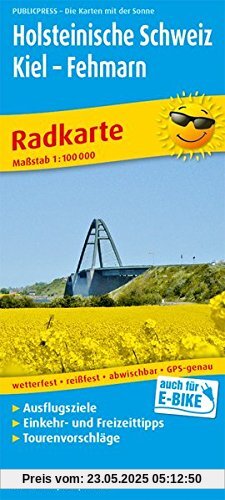 Holsteinische Schweiz, Kiel - Fehmarn: Radkarte mit Ausflugszielen, Einkehr- & Freizeittipps, wetterfest, reissfest, abwischbar, GPS-genau. 1:100000 (Radkarte/RK)