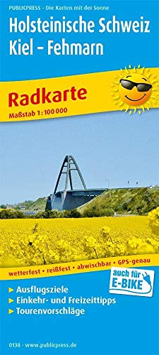 Holsteinische Schweiz, Kiel - Fehmarn: Radkarte mit Ausflugszielen, Einkehr- & Freizeittipps, wetterfest, reissfest, abwischbar, GPS-genau. 1:100000 (Radkarte: RK)