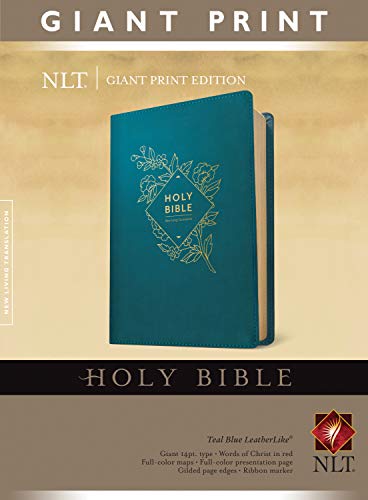Holy Bible, Giant Print NLT (Red Letter, Leatherlike, Teal Blue) von Tyndale House Publishers