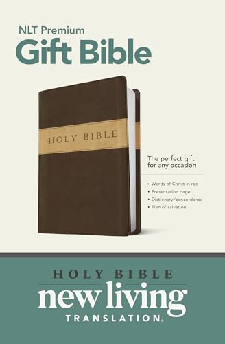 Holy Bible: New Living Translation, Dark Brown/Tan, Tutone, LeatherLike, Gift and Award