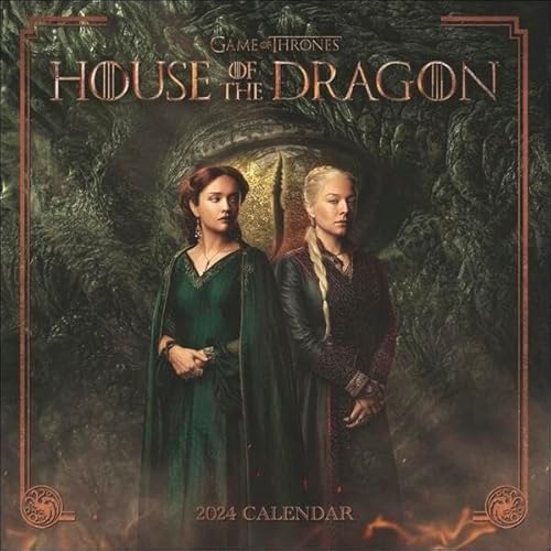 House of the Dragon Broschurkalender 2024. Charaktere aus der Prequel-Serie von Game of Thrones in einem coolen Wandkalender für Targaryen-Fans. Bildkalender 2024 direkt aus Westeros! von Danilo