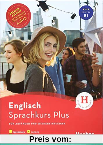Hueber Sprachkurs Plus Englisch – Premiumausgabe: Für Anfänger und Wiedereinsteiger / Buch mit Audios und Videos online, Online-Übungen und LEO-Onlinekurs