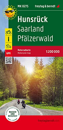 Hunsrück, Motorradkarte 1:200.000, freytag & berndt: Saarland - Pfälzerwald, Toureninfos, GPX Tracks, wasserfest und reißfest (freytag & berndt Motorradkarten) von Freytag-Berndt und ARTARIA