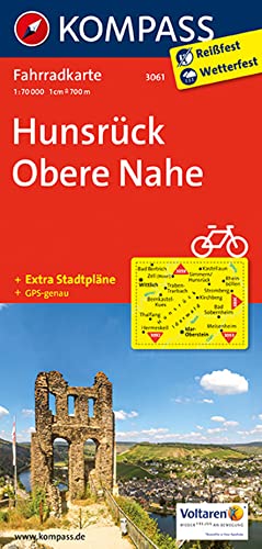 KOMPASS Fahrradkarte 3061 Hunsrück, Obere Nahe 1:70.000: reiß- und wetterfest