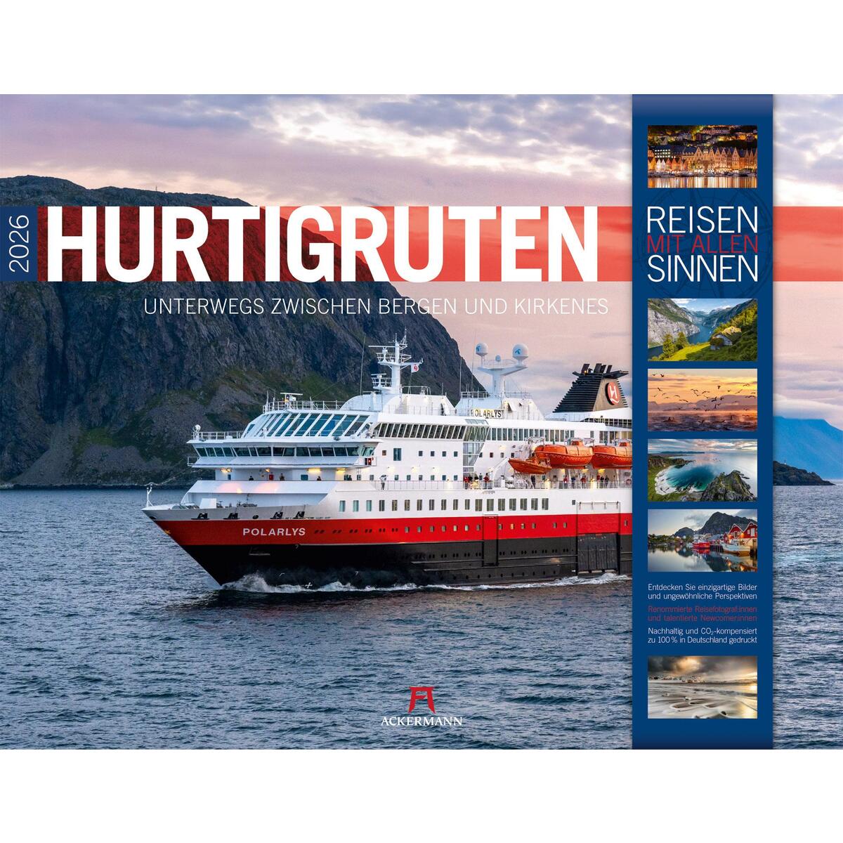 Hurtigruten - Unterwegs zwischen Bergen und Kirkenes Kalender 2026 von Ackermann Kunstverlag