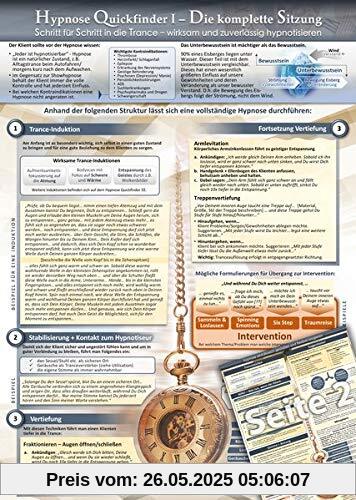 Hypnose Quickfinder I - Die komplette Sitzung: - Schritt-für-Schritt in die Trance - wirksam und zuverlässig hypnotisieren (DINA4, laminiert)
