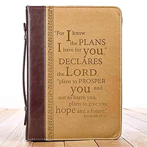I Know the Plans Two-tone Brown Faux Leather Classic Bible Cover I Know the Plans Two-tone Brown Faux Leather Classic Bible Cover