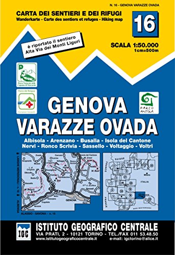 IGC Italien 1 : 50 000 Wanderkarte 16 Genova Varazze Ovada (Carta. Valli) von Istituto Geografico Centr