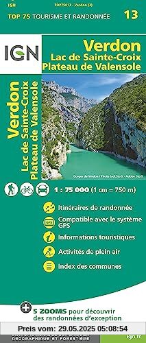 IGN 75 000 Touristische Wanderkarte 13 Verdon Lac de Sainte-Croix: 1:75000 IGN 75 000 Touristische Wanderkarte 13 Verdon Lac de Sainte-Croix: 1:75000