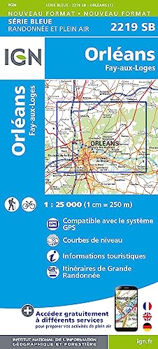 IGN Karte, Serie Bleue Orléans Jargeau (Série Bleue) von IGN Frankreich