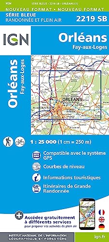 IGN Karte, Serie Bleue Orléans Jargeau (Série Bleue, Band 2219)