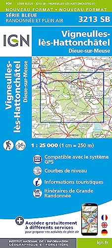IGN Karte, Serie Bleue Vigneulles-lès-Hattonchâtel.Dieue-sur-Meuse (Série Bleue)