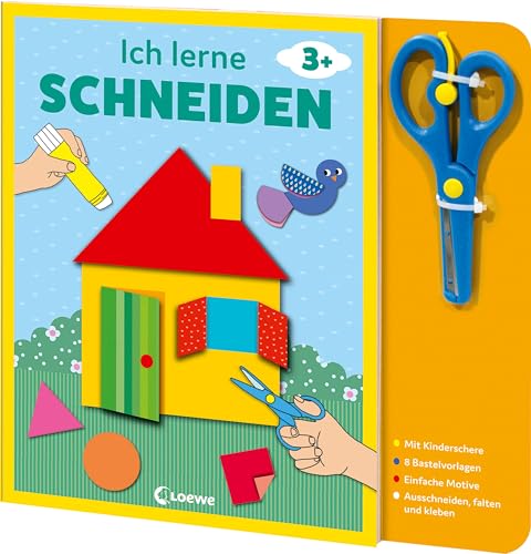 Ich lerne schneiden (Haus): Bastelbuch mit kindersicherer Schere für Kinder ab 3 Jahren von Loewe