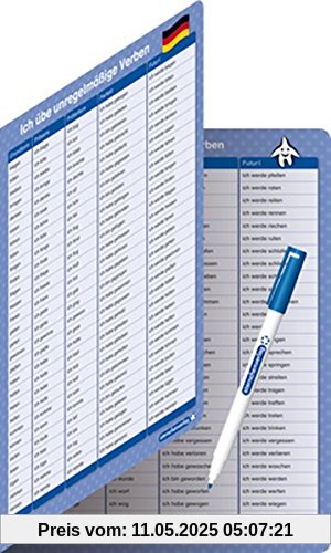 Ich übe unregelmäßige Verben - Zeitformen - 1 Doppelfeld mit Stift: Im großen Format zum Aufklappen, trocken abwischbar ohne zu schmieren und ohne Farbrückstände Ich übe unregelmäßige Verben - Zeitformen - 1 Doppelfeld mit Stift: Im großen Format zum Aufklappen, trocken abwischbar ohne zu schmieren und ohne Farbrückstände