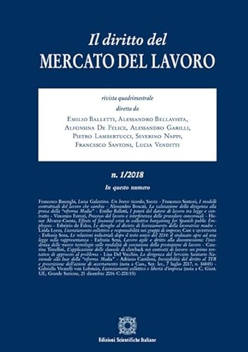 Il diritto del mercato del lavoro (2018) (Vol. 1) von Edizioni Scientifiche Italiane