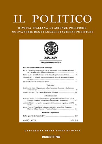 Il politico. Rivista italiana di scienze politiche (2018) (Vol. 248-249) (Le riviste) von Rubbettino