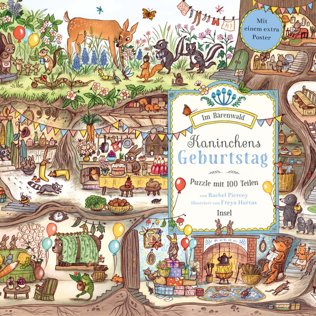 Im Bärenwald. Kaninchens Geburtstag. Puzzle mit 100 Teilen für Kinder ab 4 Jahre von Insel Verlag