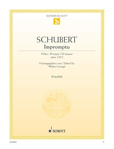 Impromptu: Nr. 3 B-Dur. op. posth. 142. D 935/3. Klavier.: No. 3 B flat Major. op. posth. 142. D 935/3. piano. (Edition Schott Einzelausgabe) von Schott Music Distribution