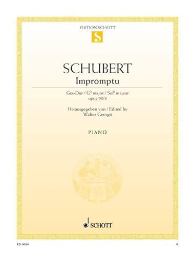 Impromptu: Nr. 3 Ges-Dur. op. 90. D 899. Klavier.: No. 3 G sharp Major. op. 90. D 899. piano. (Edition Schott Einzelausgabe)
