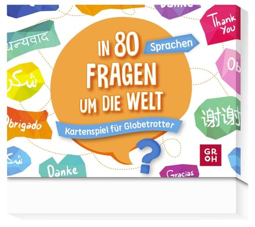 In 80 Fragen um die Welt - Sprachen: Kartenspiel für Globetrotter: Quizspiel mit 80 Karten | Geschenk für Weltenbummler und gegen Fernweh In 80 Fragen um die Welt - Sprachen: Kartenspiel für Globetrotter: Quizspiel mit 80 Karten | Geschenk für Weltenbummler und gegen Fernweh