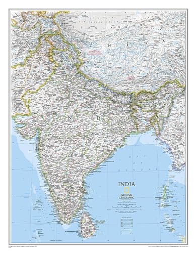 India Classic, Tubed: Wall Maps Countries & Regions: Political Map (National Geographic Reference Map)