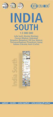 India South, Südindien, Borch Map: India South, Mumbai (Bombay), Chennai (Madras), Hyderabad, Bengaluru (Bangalore), Old Goa, Madurai, ... Hampi, Kolkata (Calcutta), Kochi (Cochin)