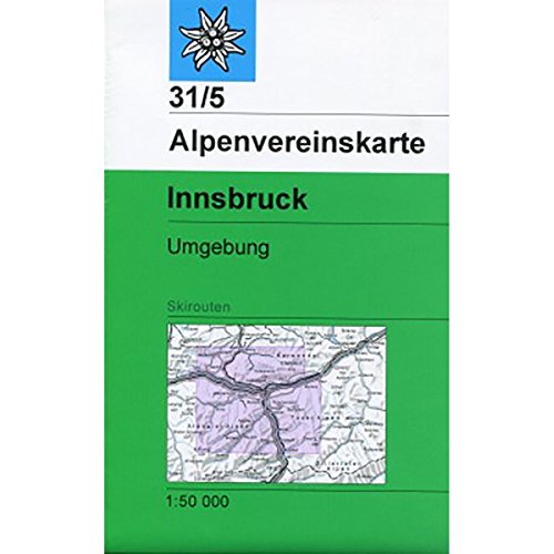 Innsbruck, Umgebung: Topographische Karte 1:50.000 mit Skirouten (Alpenvereinskarten)
