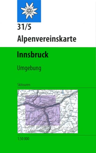 Innsbruck, Umgebung: Topographische Karte 1:50.000 mit Skirouten (Alpenvereinskarten)