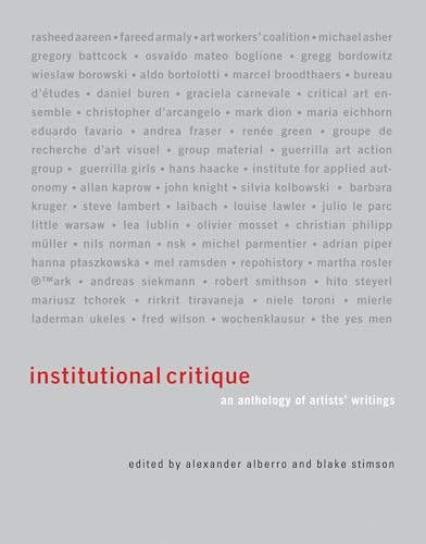 Institutional Critique: An Anthology of Artists' Writings (Mit Press)