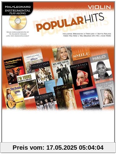 Instrumental Play Along Popular Hits Vln BK/CD